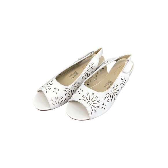 Beacon Comfort-Well Shoes 10 M Slingback Cut Out Sandal White New - Picture 2 of 9
